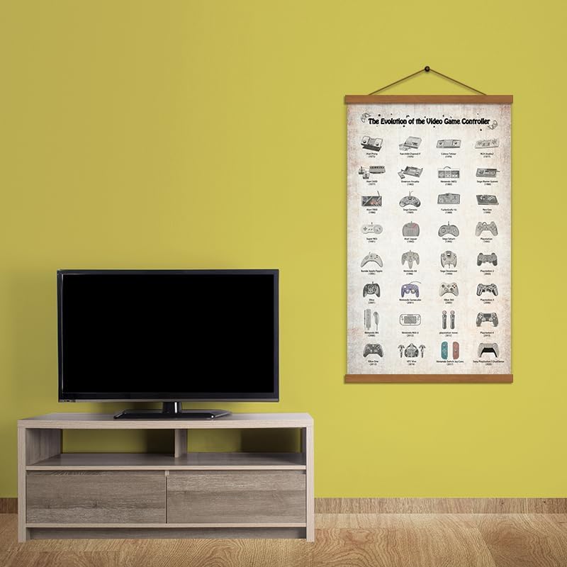 Retro Video Game Controllers Canvas Print for Gamers' Rooms
