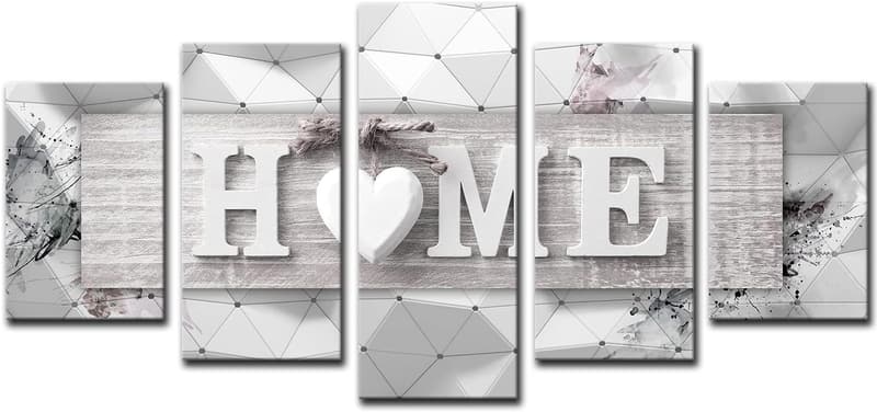 Home Sweet Home Canvas Wall Art - 5 Panels for Living Room Decor