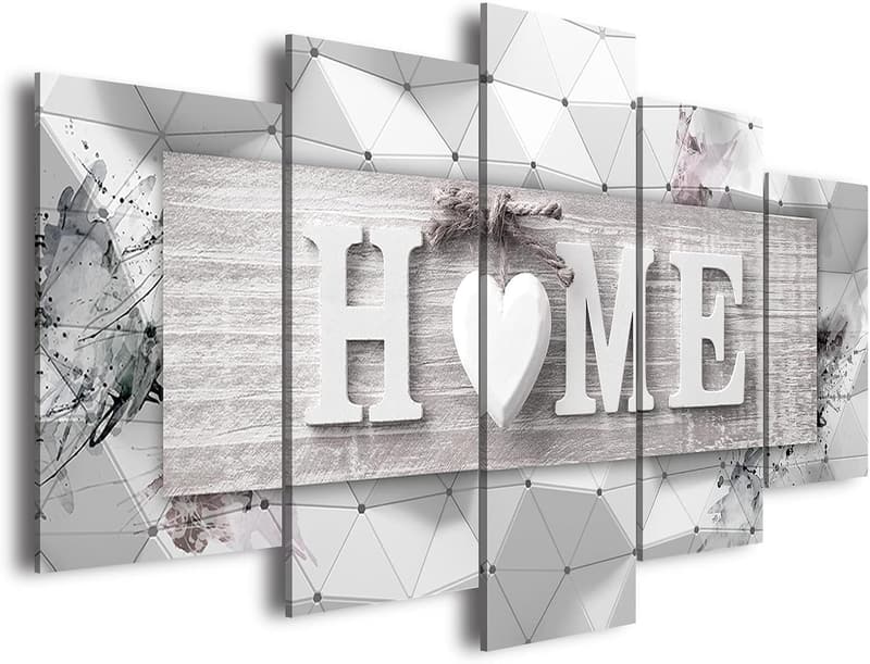 Home Sweet Home Canvas Wall Art - 5 Panels for Living Room Decor