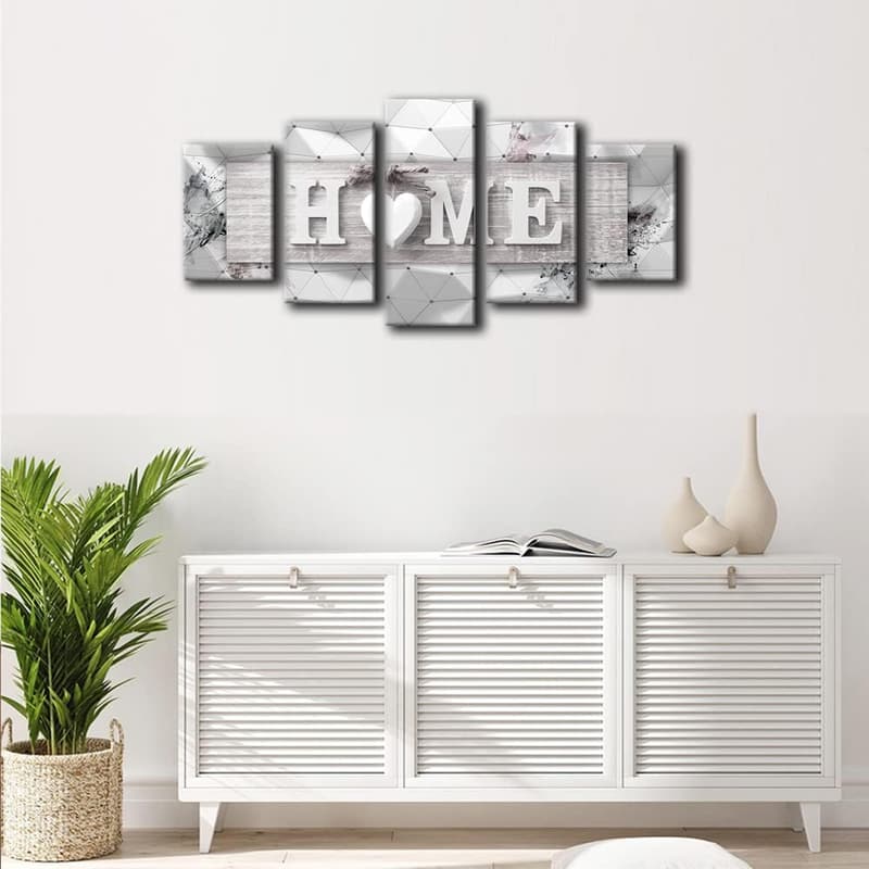 Home Sweet Home Canvas Wall Art - 5 Panels for Living Room Decor