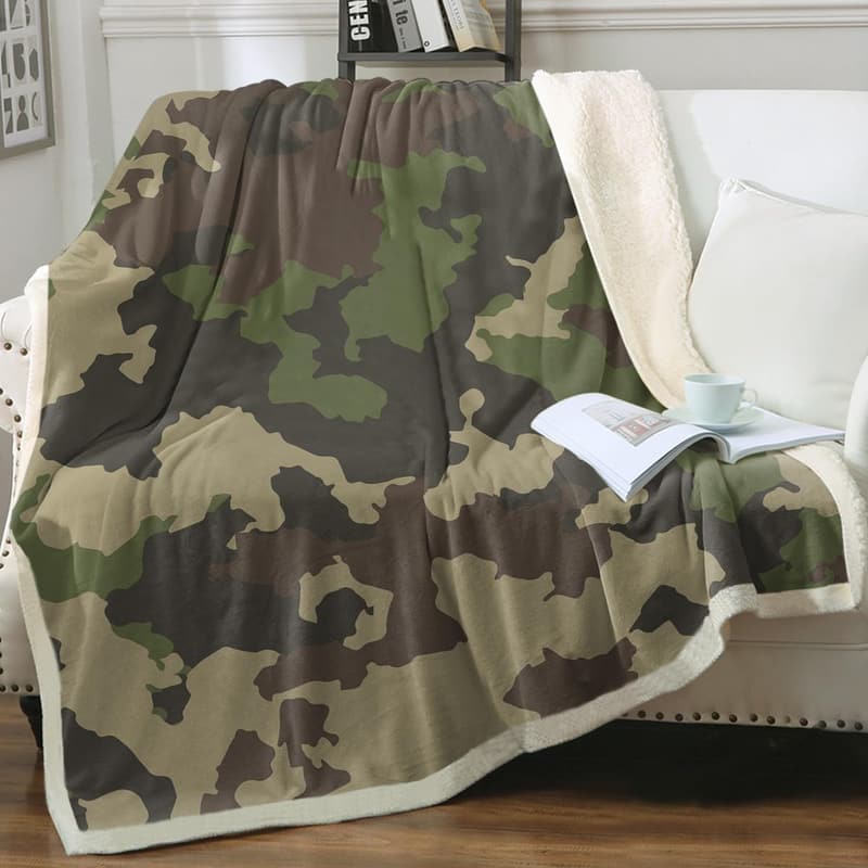 Kids' Army Camouflage Fleece Throw Blanket (50