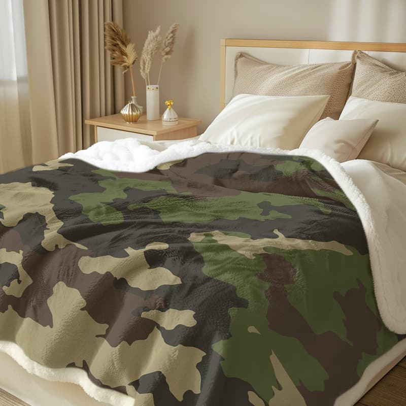 Kids' Army Camouflage Fleece Throw Blanket (50