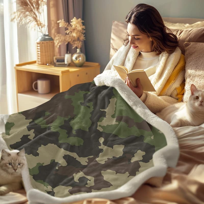 Kids' Army Camouflage Fleece Throw Blanket (50