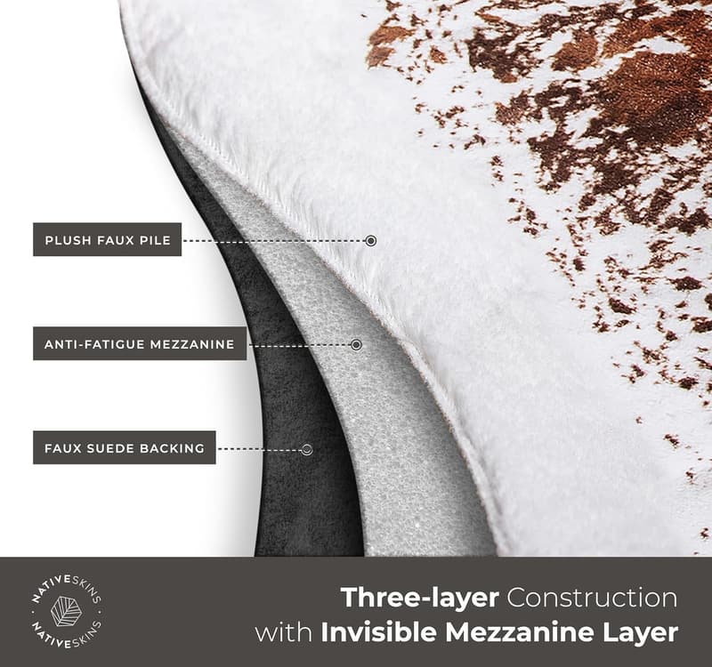 Medium Faux Cowhide Rug - 4.3ft x 5.7ft - Western Decor