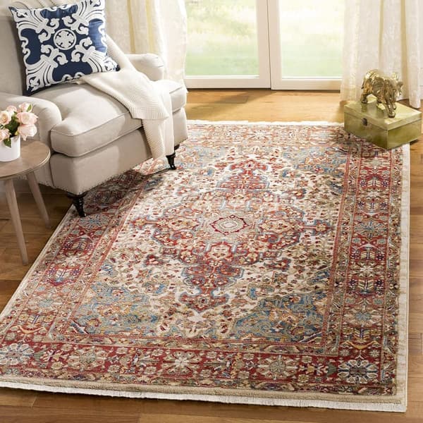 Traditional Ivory & Blue Accent Rug, 3'3