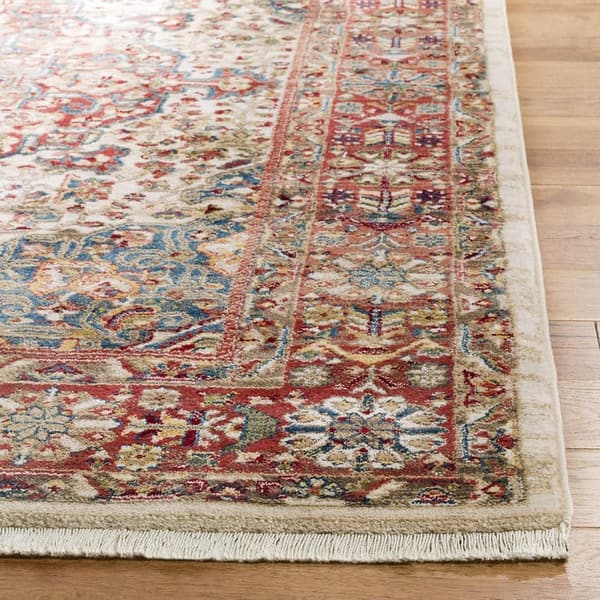 Traditional Ivory & Blue Accent Rug, 3'3