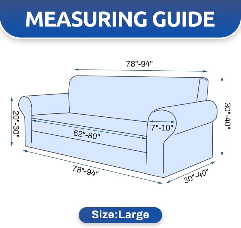 Pet-Friendly Stretch Sofa Cover - Jacquard Checked Design (79