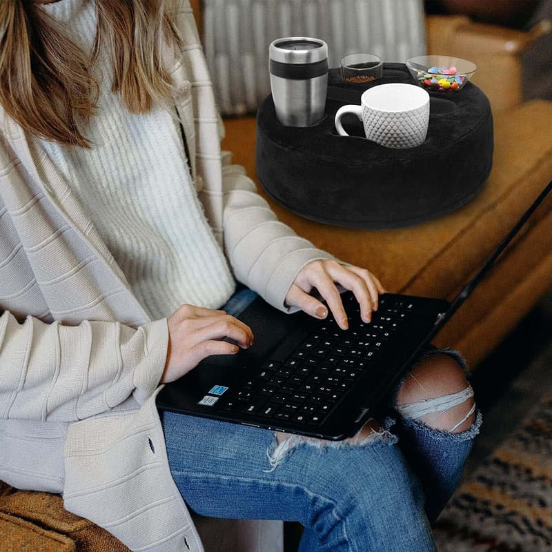 Couch Accessory: Soft Velvet Black Cup Holder
