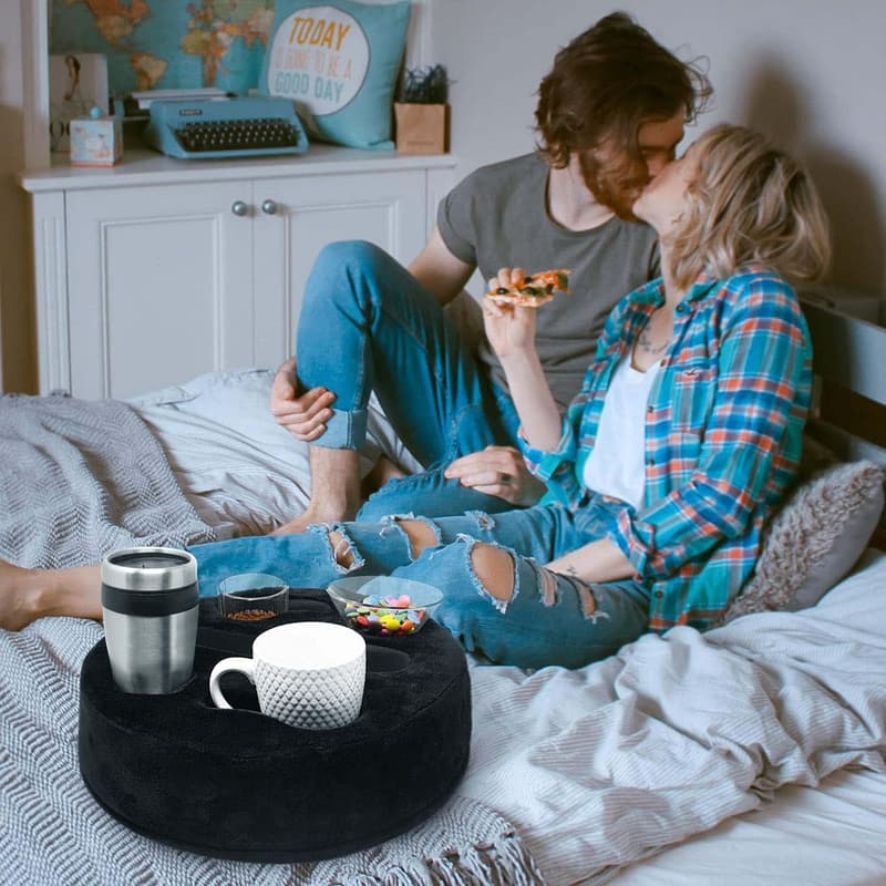 Couch Accessory: Soft Velvet Black Cup Holder