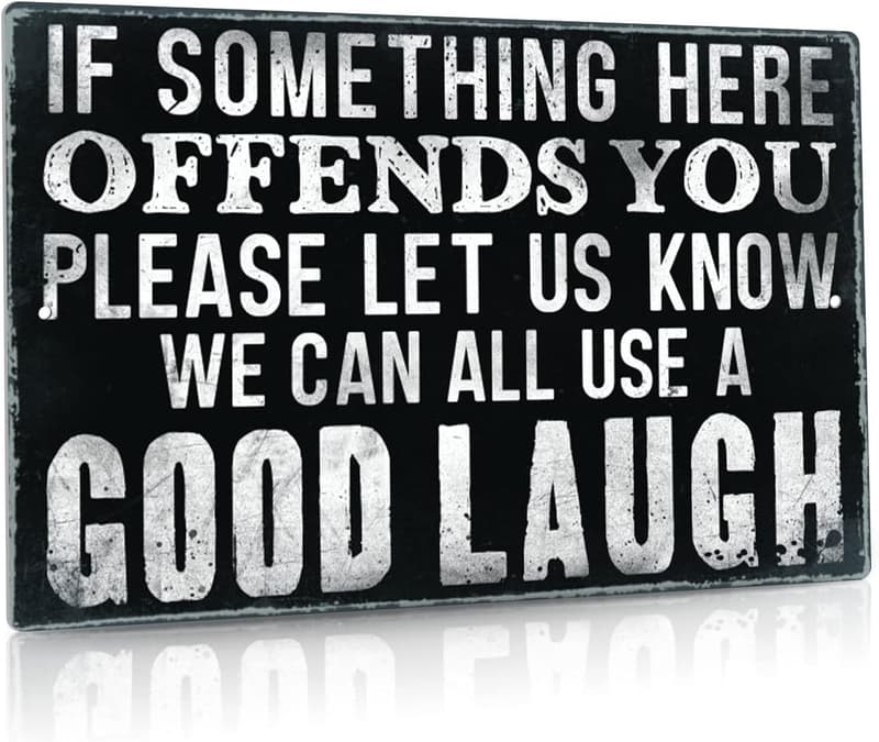 Funny Metal Tin Sign for Man Cave or Bathroom Decor - 12