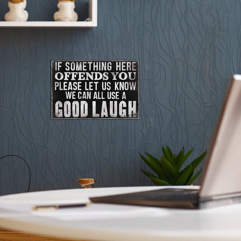 Funny Metal Tin Sign for Man Cave or Bathroom Decor - 12