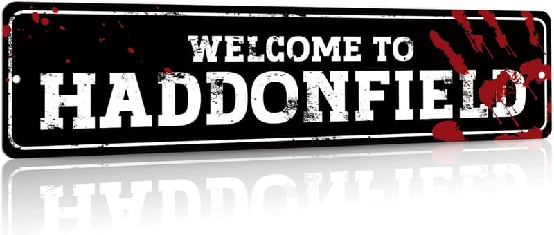 Haddonfield Street Sign - Retro Horror Movie Decor (16x4in)