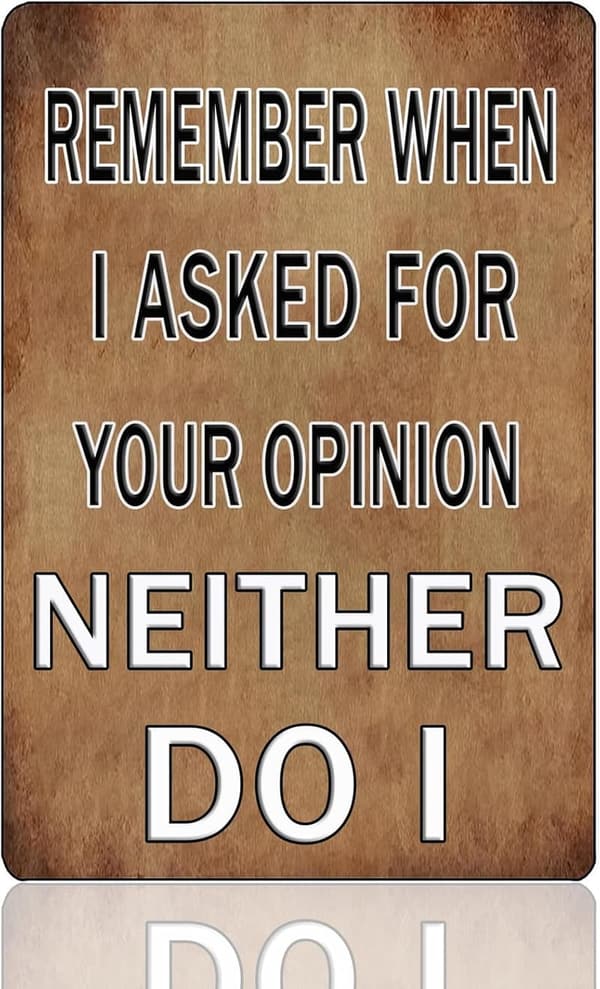 Funny Tin Sign for Man Cave Decor – Sarcastic Vintage 8x12in