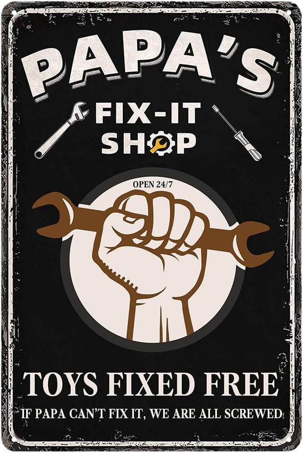 Funny Metal Tin Sign for Garage Man Cave Decor, 8x12 Inch