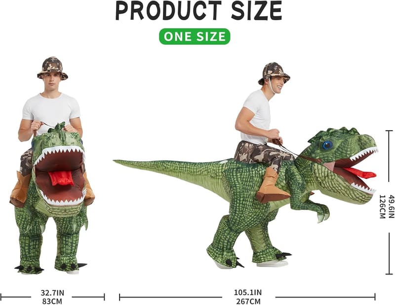Inflatable T-Rex Costume for Adults - Funny Halloween Party
