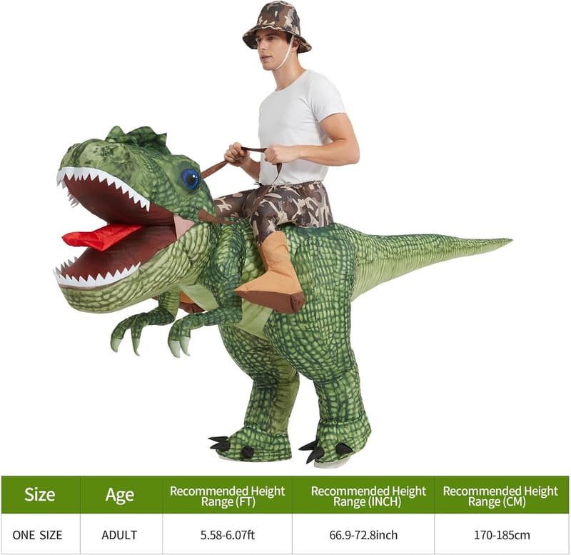 Inflatable T-Rex Costume for Adults - Funny Halloween Party