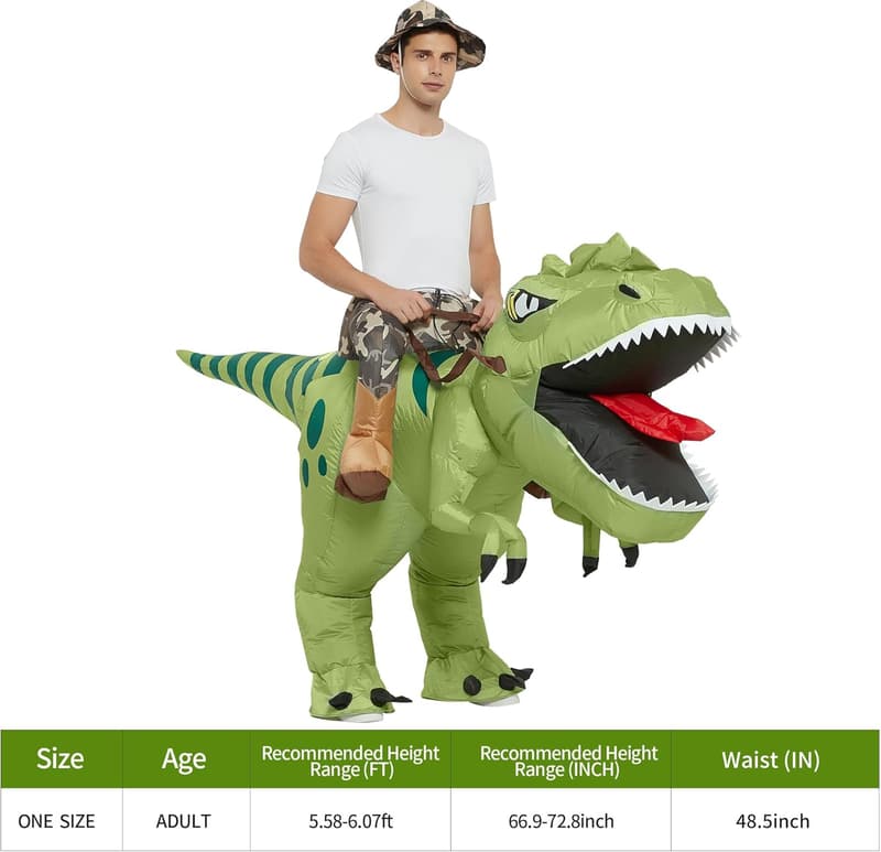 Inflatable T-Rex Dinosaur Costume for Adult Halloween Party