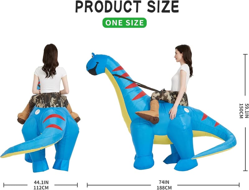 Inflatable T-Rex Riding Dinosaur Costume for Adults