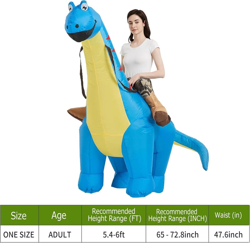 Inflatable T-Rex Riding Dinosaur Costume for Adults