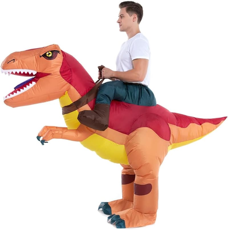 Inflatable Dinosaur Costume for Adults - T-Rex, Velociraptor, Triceratops, Pteranodon