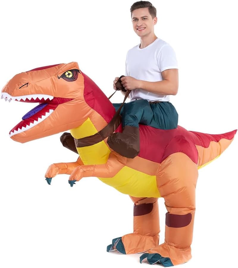 Inflatable Dinosaur Costume for Adults - T-Rex, Velociraptor, Triceratops, Pteranodon