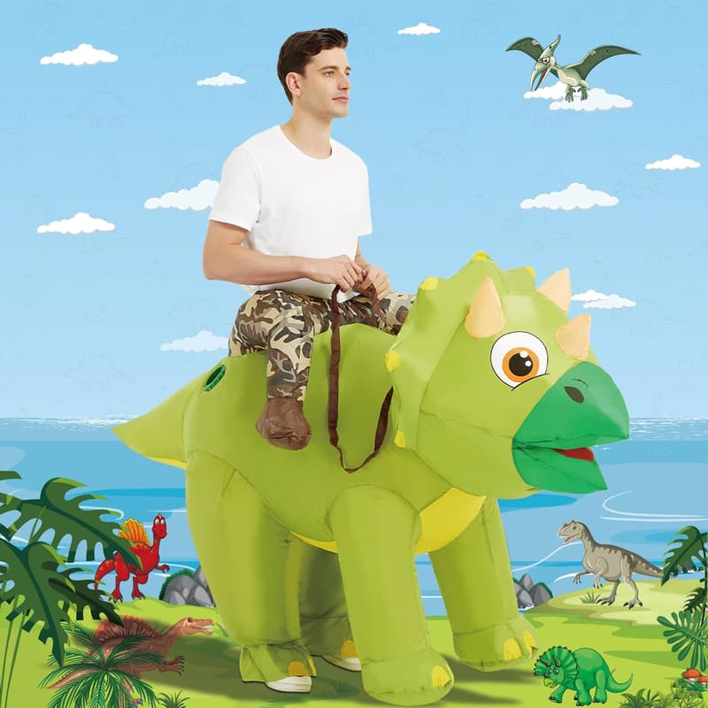 Inflatable Triceratops Costume for Adults | Funny Halloween Outfit