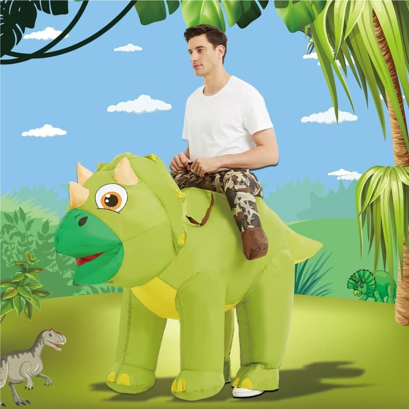 Inflatable Triceratops Costume for Adults | Funny Halloween Outfit