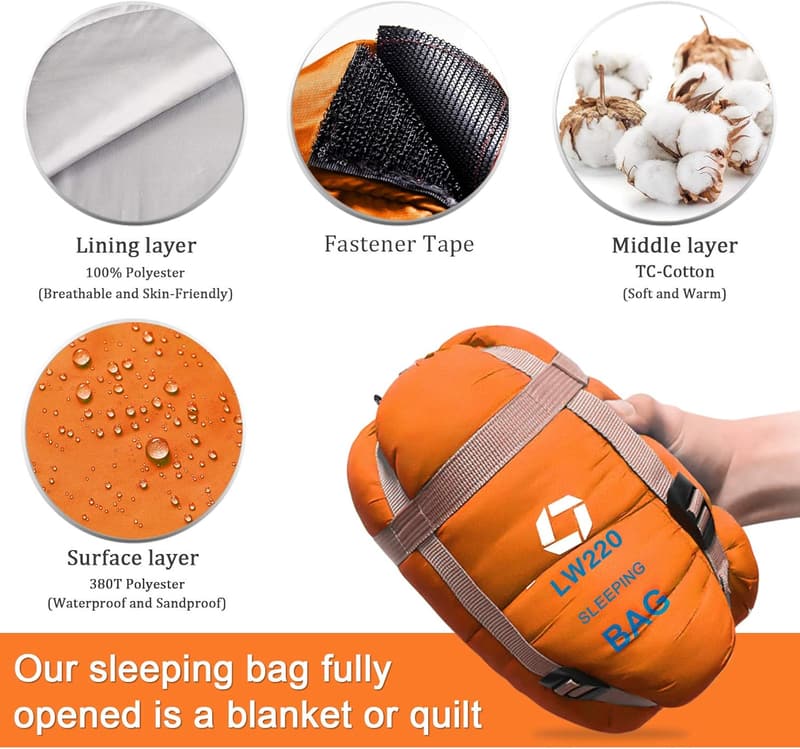 Portable Waterproof Sleeping Bag for Camping and Hiking - 83