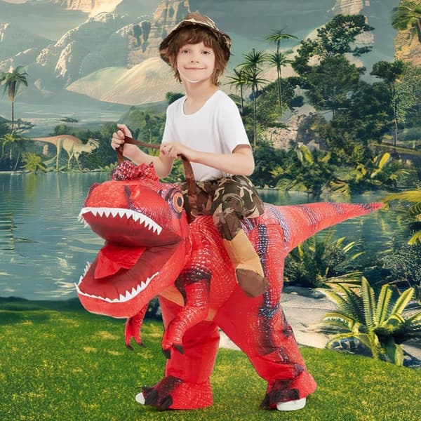Kids' Inflatable T-Rex Dino Costume for Halloween Party