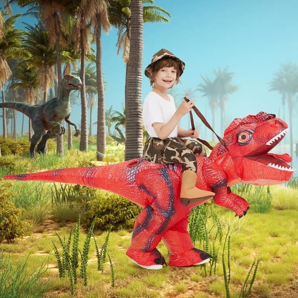 Kids' Inflatable T-Rex Dino Costume for Halloween Party