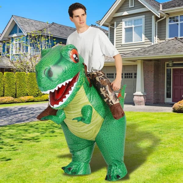 Halloween Ride-On Inflatable T-Rex Costume for Adults