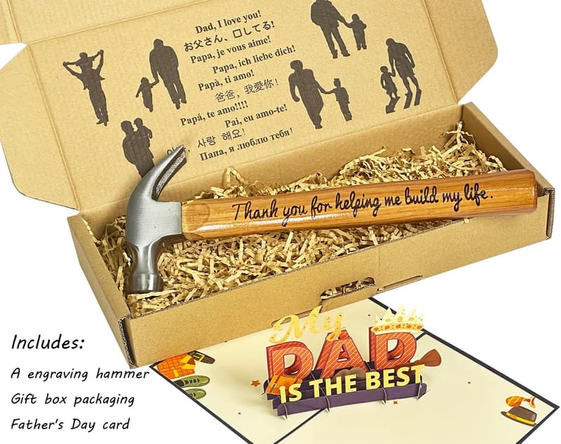 Personalized Engraved Steel Hammer for Father's Day