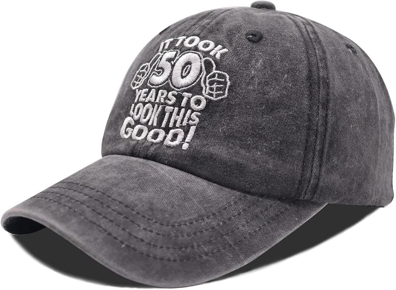 50th Birthday Embroidered Baseball Cap for Men & Women