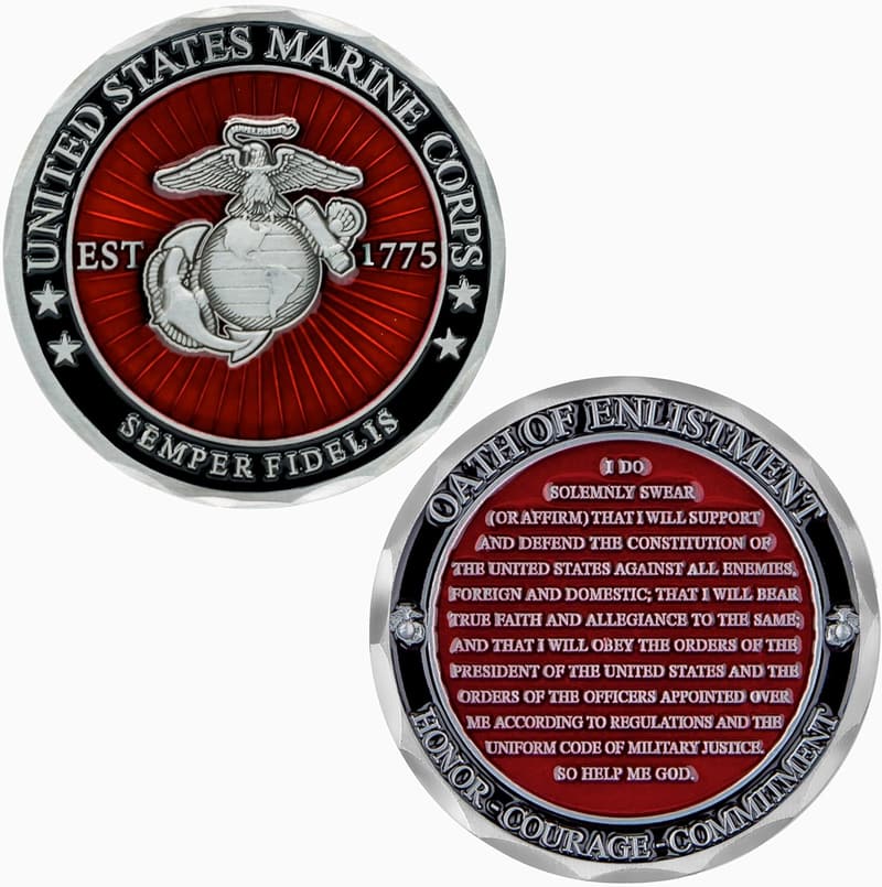 USMC Oath of Enlistment Challenge Coin - Veteran-Owned Gift