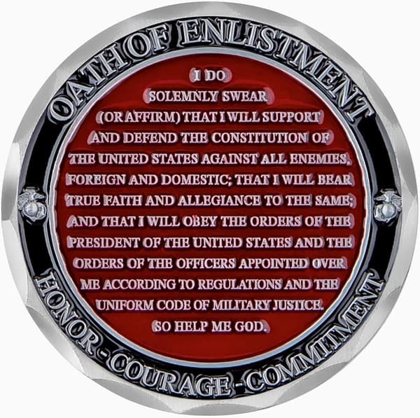 USMC Oath of Enlistment Challenge Coin - Veteran-Owned Gift