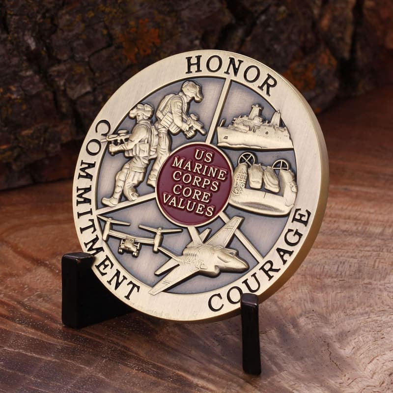 USMC Challenge Coin - Marine Corps Core Values Design