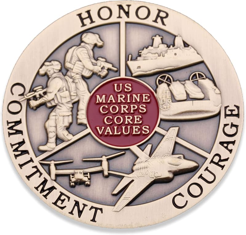 USMC Challenge Coin - Marine Corps Core Values Design