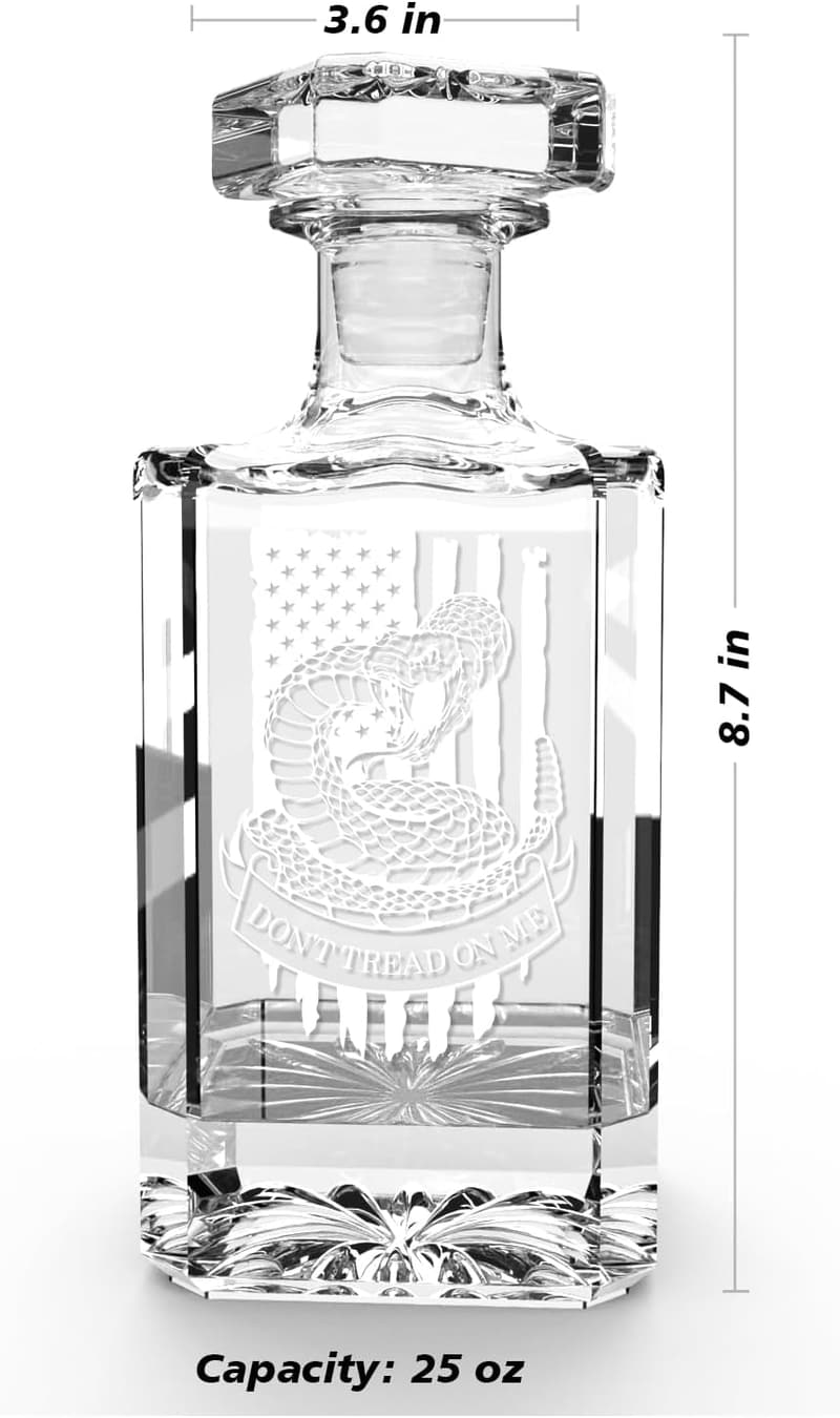 Engraved Whiskey Decanter Set for Dad's Birthday Gift