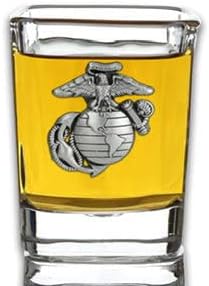 US Marine Corps Pewter EGA Emblem Shot Glass - Made in USA