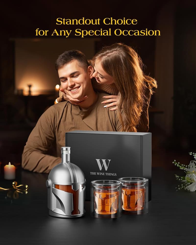 Handmade Galaxy Whiskey Decanter Set for Men, 34 Oz