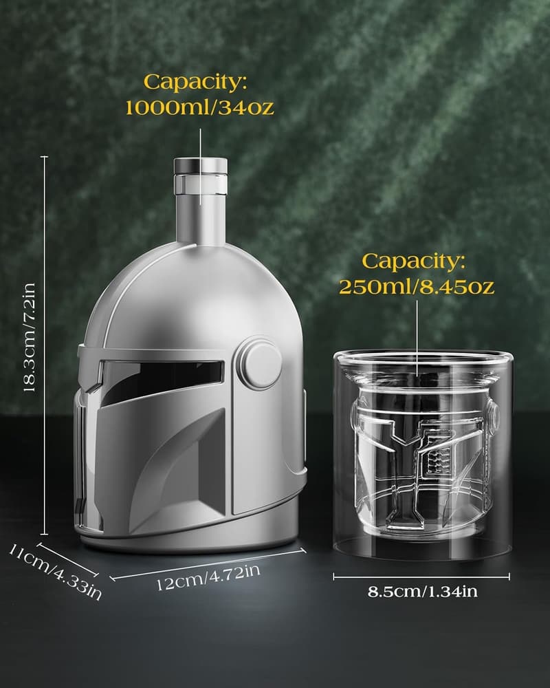 Handmade Galaxy Whiskey Decanter Set for Men, 34 Oz