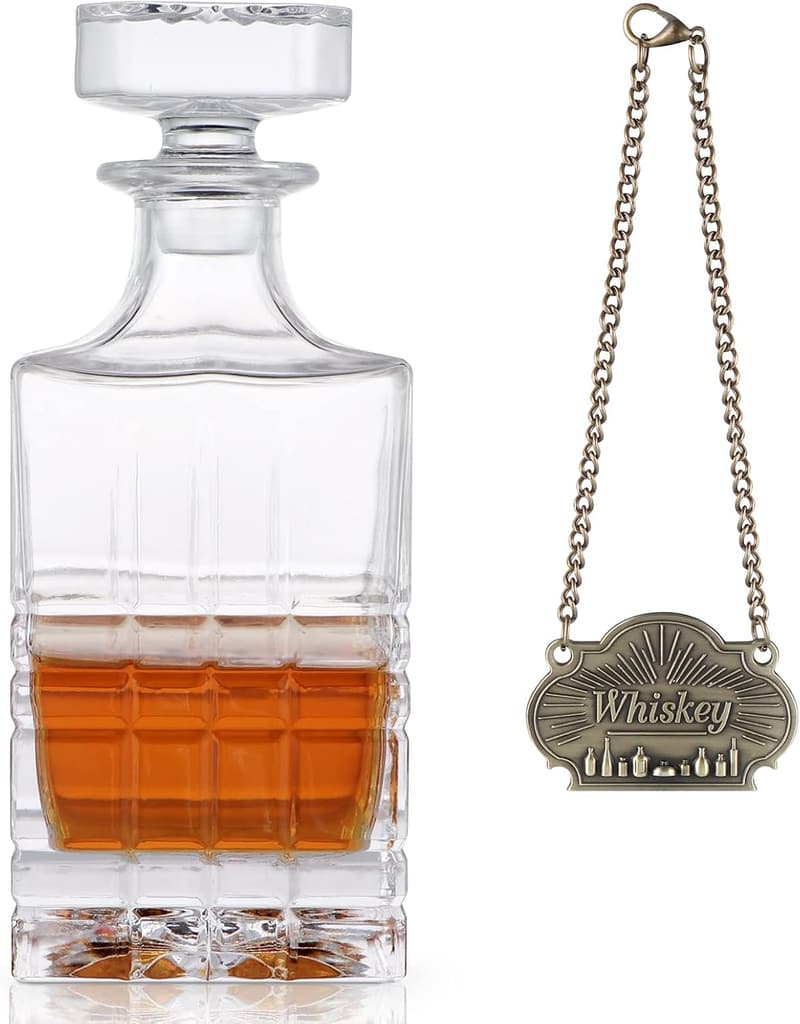 Leak-Proof Crystal Glass Liquor Decanter - 25 OZ