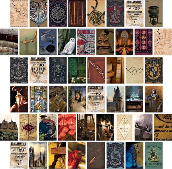 Harry Potter Hogwarts Wall Collage Prints - Set of 50