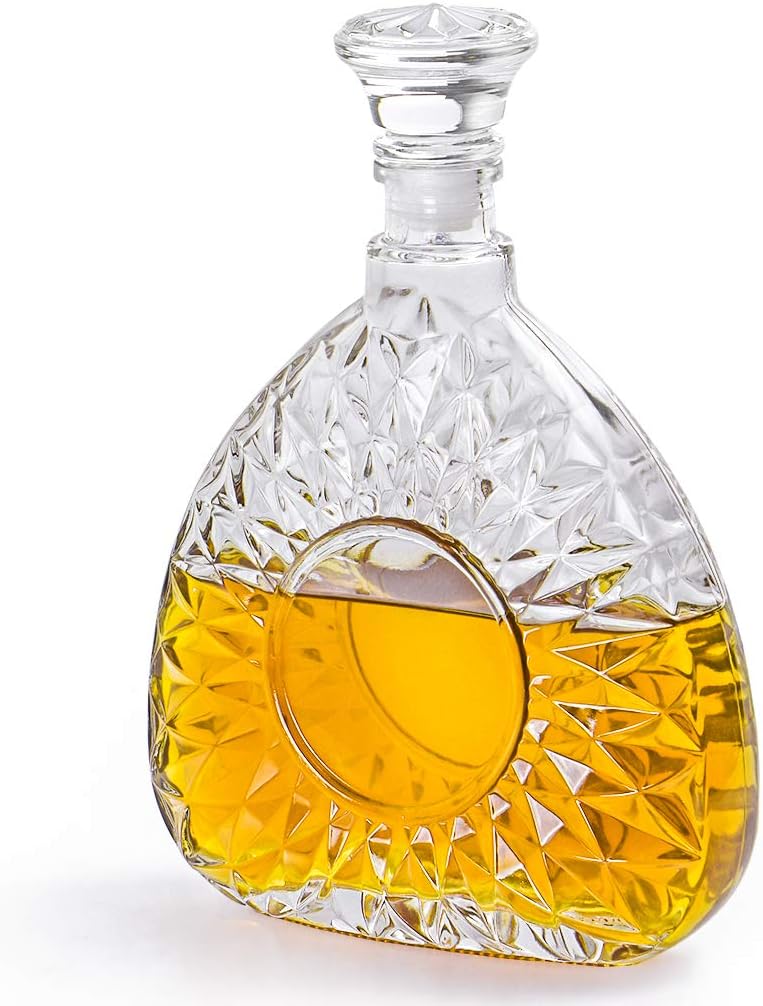 Glass Liquor Decanter with Airtight Stopper - 25oz
