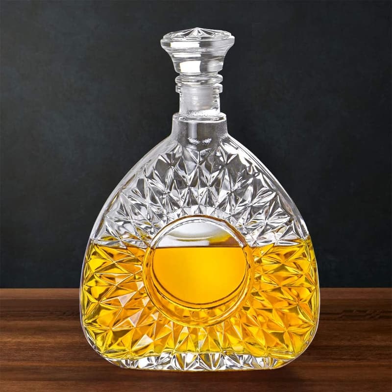 Glass Liquor Decanter with Airtight Stopper - 25oz