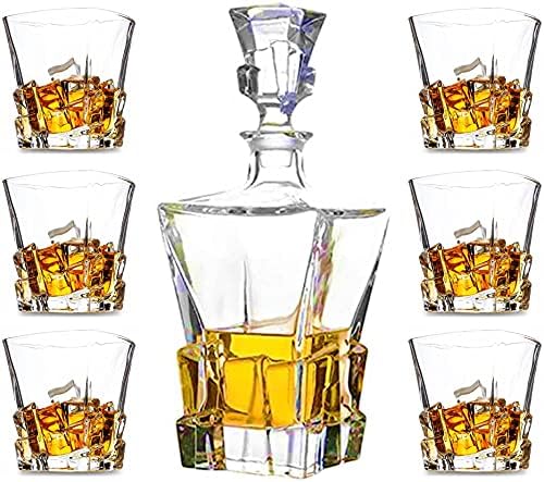 Scotch Tasting Set - Lead-Free Crystal Decanter & 6 Glasses