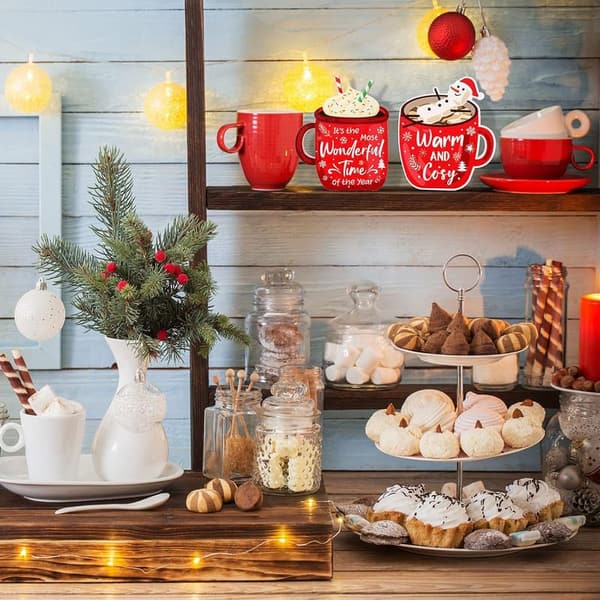 Christmas Wooden Block Signs for Tiered Tray Decor