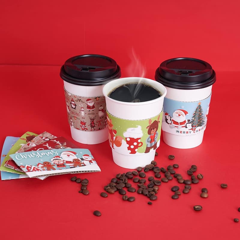 Insulated Paper Cup Sleeves for Hot & Cold Drinks - 40 Count