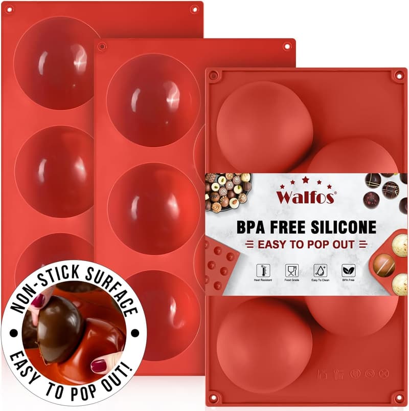 5-Cavity Extra Large Silicone Mold Set for Baking & Chocolate