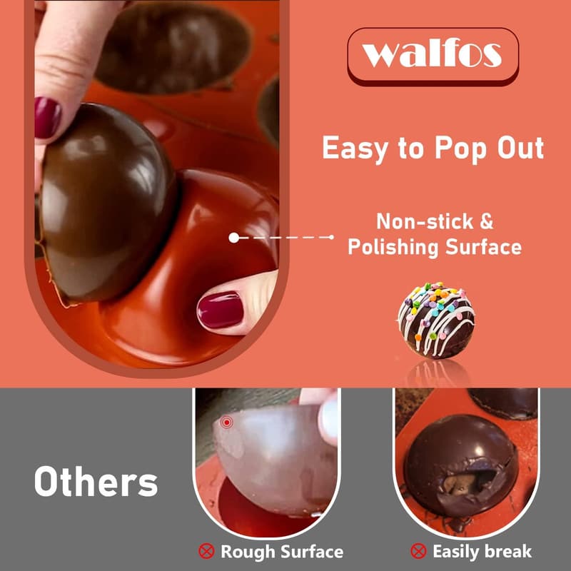 5-Cavity Extra Large Silicone Mold Set for Baking & Chocolate